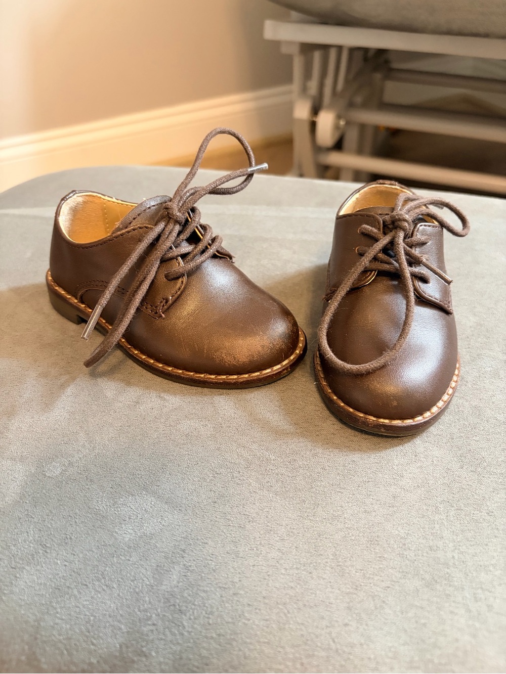 Janie and Jack Brown Leather Lace-Up Kids Dress Shoes